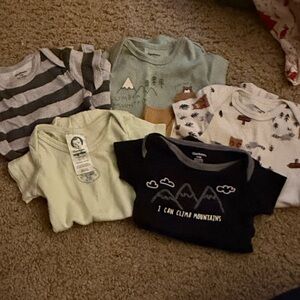 Gerber Adventure and Animal Print Tee Set - Black, Green, White